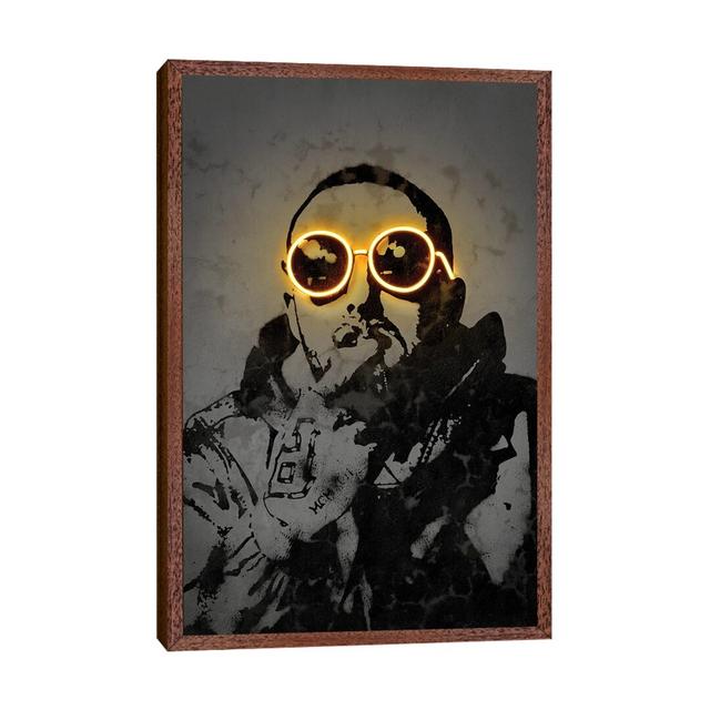 Mac Miller by Octavian Mielu - Print on Canvas Ebern Designs Format: Classic Brown Wood Framed, Size: 152.4cm H x 101.6cm W x 3.81cm D on Productcaster.