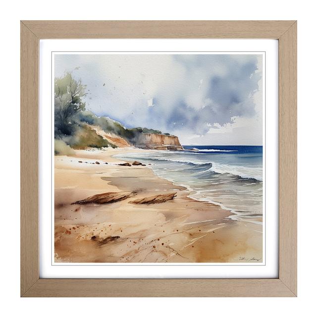 Beach Watercolour No.5 House of Hampton Format: Oak on Productcaster.