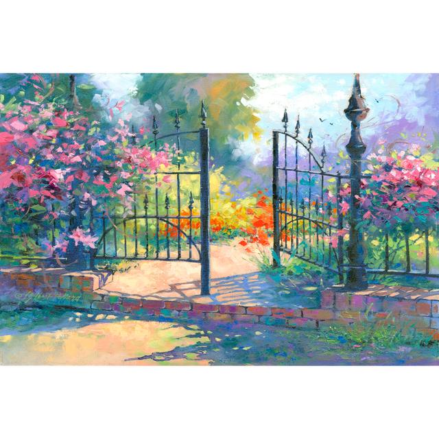 Into the Garden - Wrapped Canvas Painting Rosalind Wheeler Size: 81cm H x 122cm W x 3.8cm D on Productcaster.