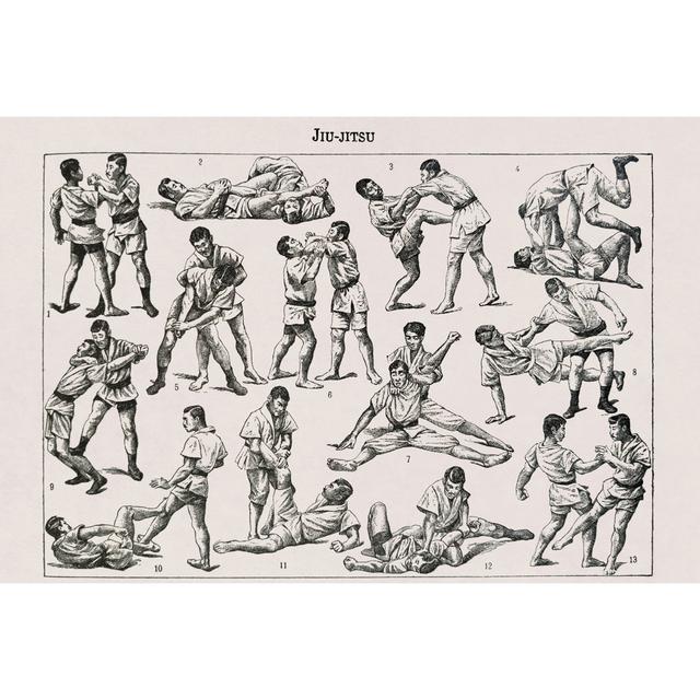 19th Century Illustration About Jiu-jitsu by Gwengoat - Wrapped Canvas Print ClassicLiving Size: 20cm H x 30cm W on Productcaster.