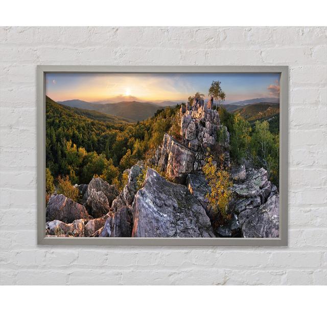 Rocky Forest Mountain - Single Picture Frame Art Prints on Canvas Bright Star Size: 100.1cm H x 141.4cm W x 3.3cm D on Productcaster.