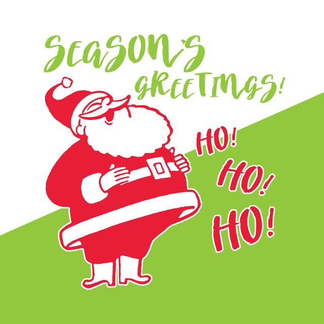 Santa Ho Ho Seasons Greetings - Wrapped Canvas Graphic Art The Seasonal Aisle Size: 122cm H x 122cm W x 3.8cm D on Productcaster.