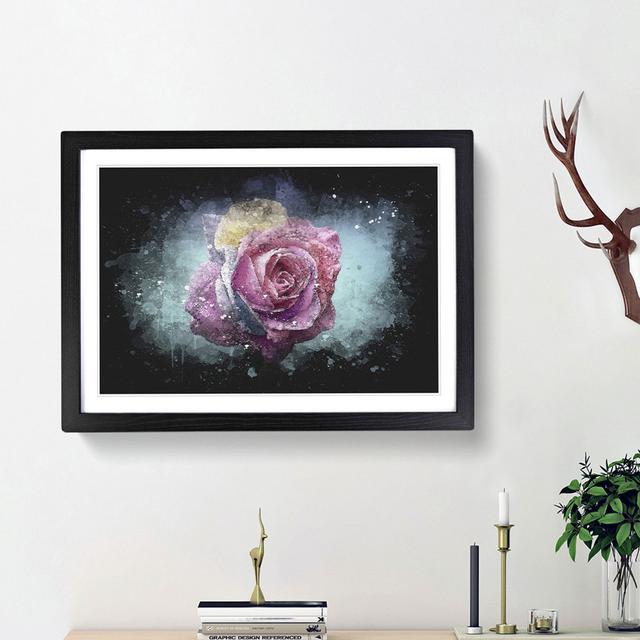 Multi-Coloured Rose Flower - Picture Frame Graphic Art Print East Urban Home Frame Option: Black Framed, Size: 33cm H x 45cm W x 2cm D on Productcaster.