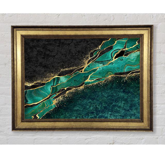 The Green And Gold Textures - Single Picture Frame Art Prints Bright Star Size: 59.7cm H x 84.1cm W x 8cm D on Productcaster.