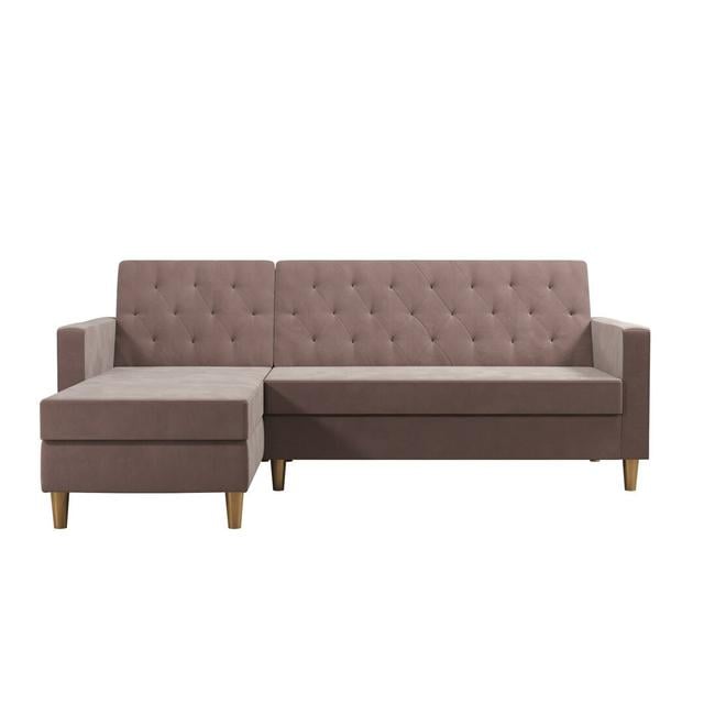 2 - Piece Sofa & Chaise CosmoLiving by Cosmopolitan Upholstery Colour: Blush Velvet on Productcaster.