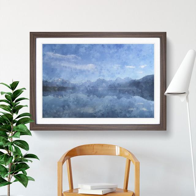 Lake and Mountains in Montana - Picture Frame Graphic Art East Urban Home Frame Option: Walnut Framed, Size: 27cm H x 36cm W x 2cm D on Productcaster.