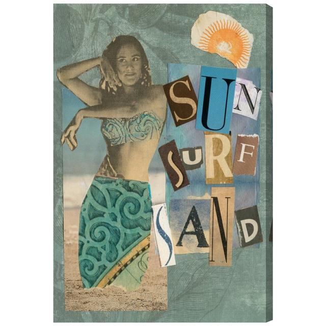 'Sun Surf Sand' by Anne Wadsworth Graphic Art Wrapped on Canvas Oliver Gal Size: 92cm H x 61cm W on Productcaster.