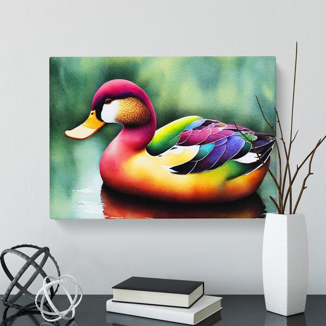 Duck Watercolour Vol.1 - Wrapped Canvas Print Brambly Cottage Size: 50cm H x 76cm W x 3cm D on Productcaster.