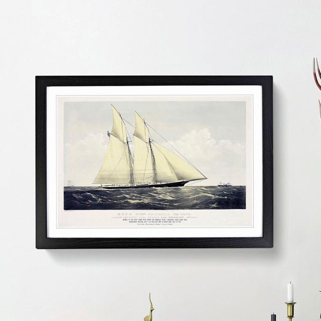 R.T.Y.C. Schr. Cambria Sail Ship - Picture Frame Painting Print East Urban Home Frame Option: Black Framed, Size: 27cm H x 36cm W x 2cm D on Productcaster.