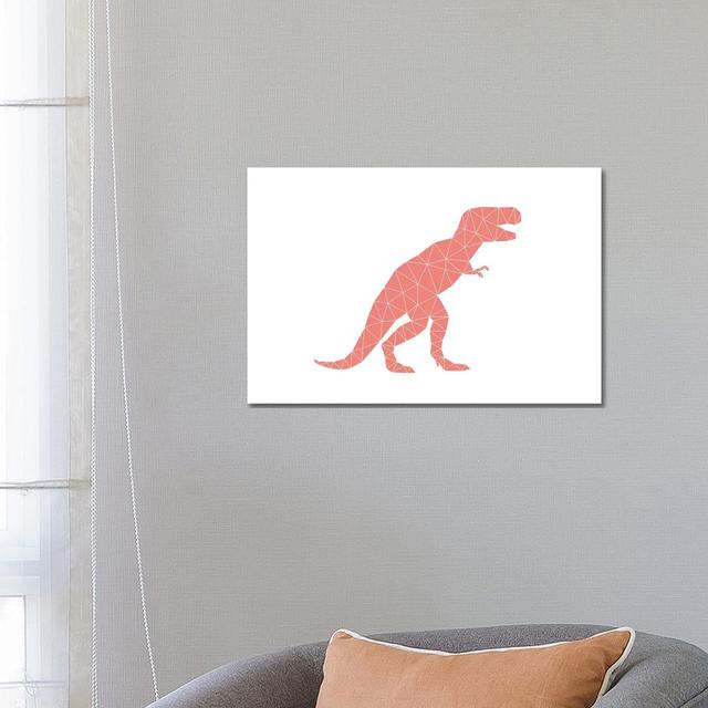 Geometric Dino T-Rex by Nouveau Prints - Wrapped Canvas Gallery-Wrapped Canvas Giclée Zoomie Kids Size: 45.72cm H x 66.04cm W x 3.81cm D on Productcaster.