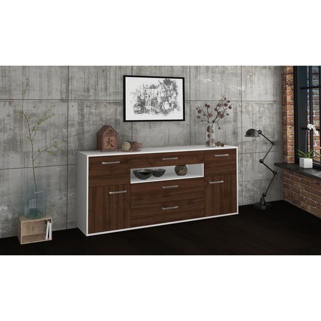 Metivier 180cm Wide 3 Drawer Sideboard Borough Wharf Colour: Walnut/White on Productcaster.