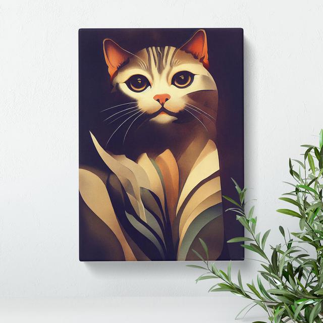 Fancy Cat - Wrapped Canvas Graphic Art Marlow Home Co. Size: 76cm H x 50cm W on Productcaster.