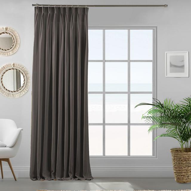 Vorhang mit Zwickelfalte (1 Stück), blickdicht Lilijan Home & Curtain Vorhang-Farbe: Steingrau , Vorhanggröße: 190 cm Breite x 145 cm Fallhöhe on Productcaster.