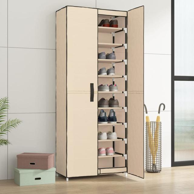 9 Pair Shoe Storage Cabinet Latitude Run Finish: Beige on Productcaster.