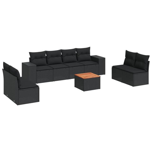 Outdoor-Sitzgruppen-Set mit Kissen 17 Stories Farbe des Kissens: Schwarz, Rahmenfarbe: Schwarz on Productcaster.