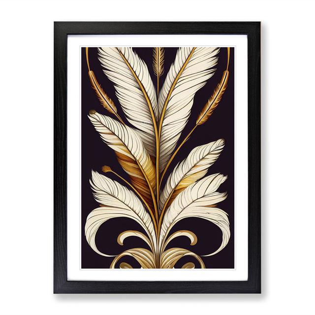 Feather No.5 - Picture Frame Graphic Art Latitude Vive Frame Colour: Black Framed, Size: 64cm H x 46cm W x 2cm D on Productcaster.