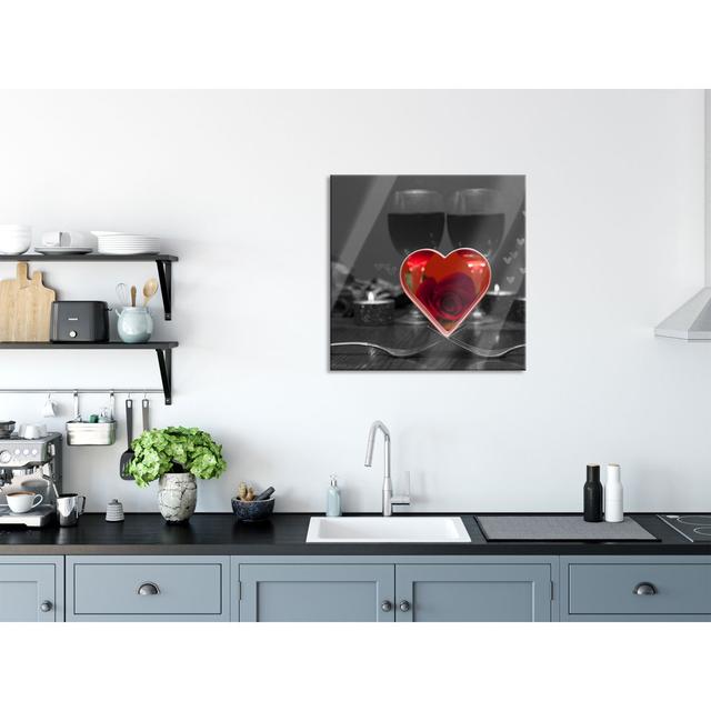 Valentine'S Day Dinner - Unframed Graphic Art on Glass Brayden Studio Size: 60cm H x 60cm W x 0.4cm D on Productcaster.