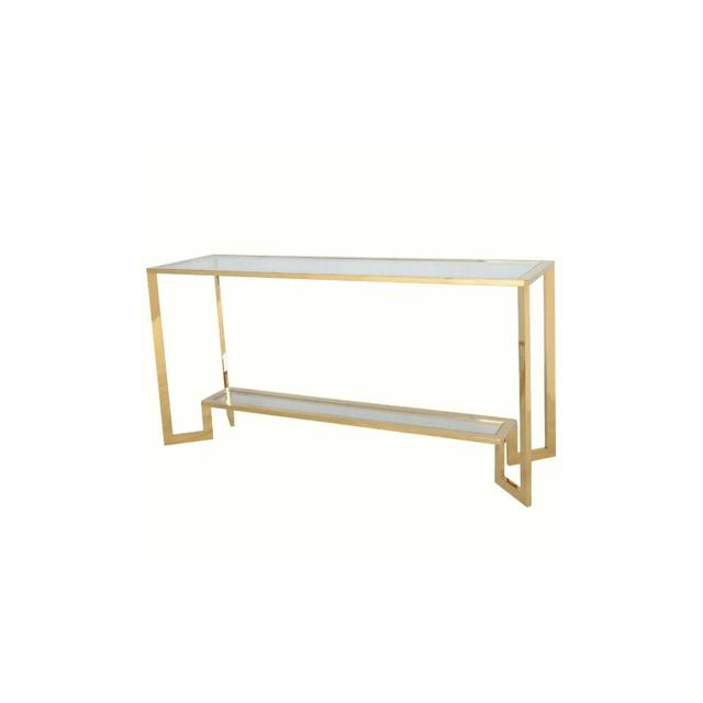 Cheo 160Cm Console Table Ivy Bronx Colour: Gold on Productcaster.