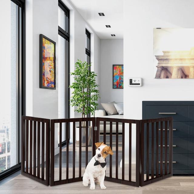 Free Standing Pet Gate Pure Garden Finish: Brown on Productcaster.