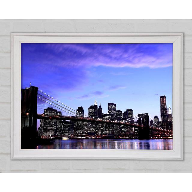 Brooklyn Bridge At Night - Single Picture Frame Art Prints 17 Stories Size: 42cm H x 59.7cm W x 1.5cm D on Productcaster.