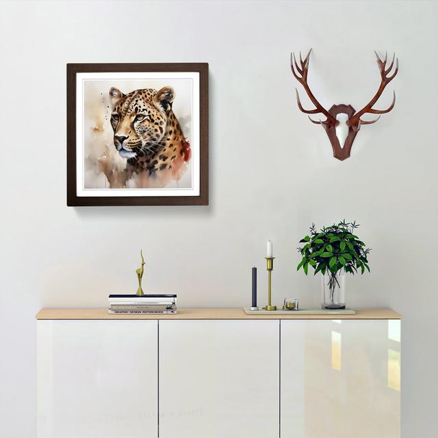 Leopard Watercolour No.2 - Single Picture Frame Print on Wood Latitude Vive Format: Walnut on Productcaster.