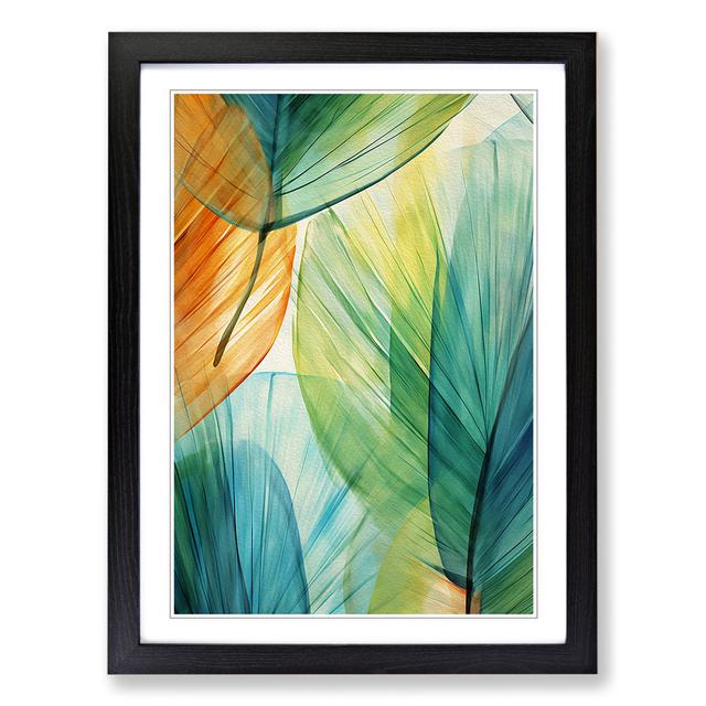 Palm Leaf Modern - Single Picture Frame Art Prints on Wood 17 Stories Size: 46cm H x 34cm W, Format: Black Framed on Productcaster.