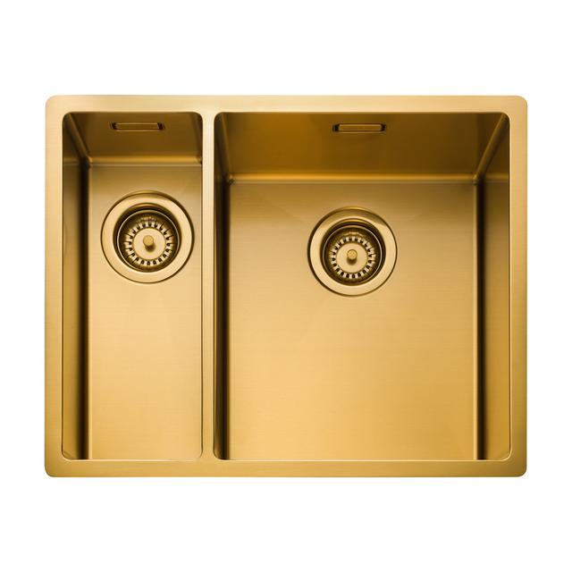 1.5 Bowl Undermount/Inset Kitchen Sink Rangemaster Sink & Taps Finish: Gold on Productcaster.