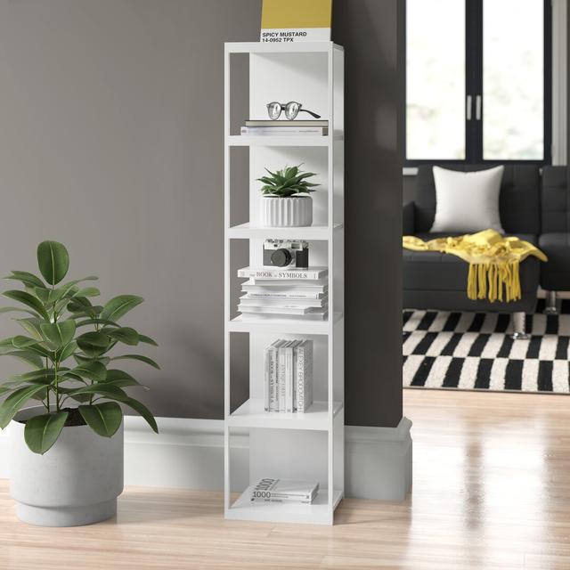 Brissette Corner Bookcase Zipcode Design Colour: White on Productcaster.