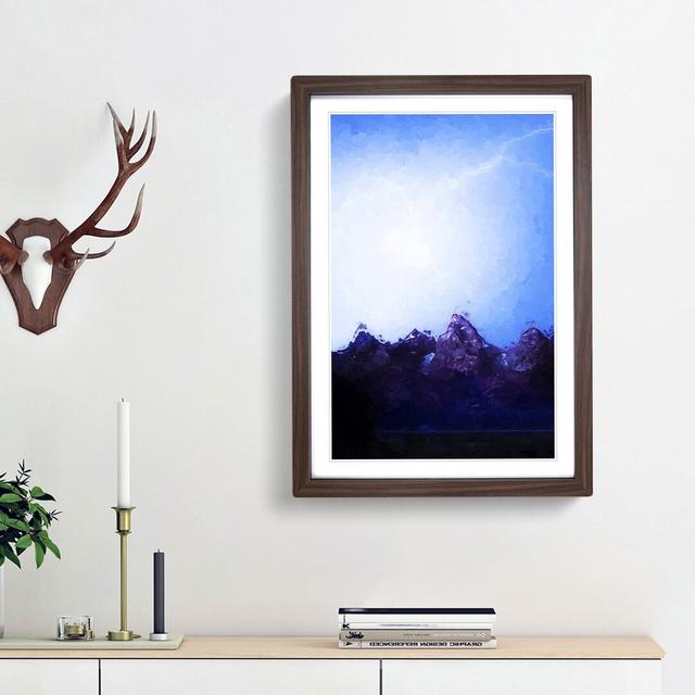 Lightning over Grand Teton in Abstract - Picture Frame Graphic Art Print East Urban Home Frame Option: Walnut Framed, Size: 36cm H x 27cm W x 2cm D on Productcaster.