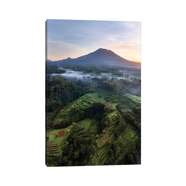 Volcano And Rice Fields, Bali II by Matteo Colombo - Wrapped Canvas Print Wayfair Samples Size: 45.72cm H x 30.48cm W x 1.91cm D on Productcaster.