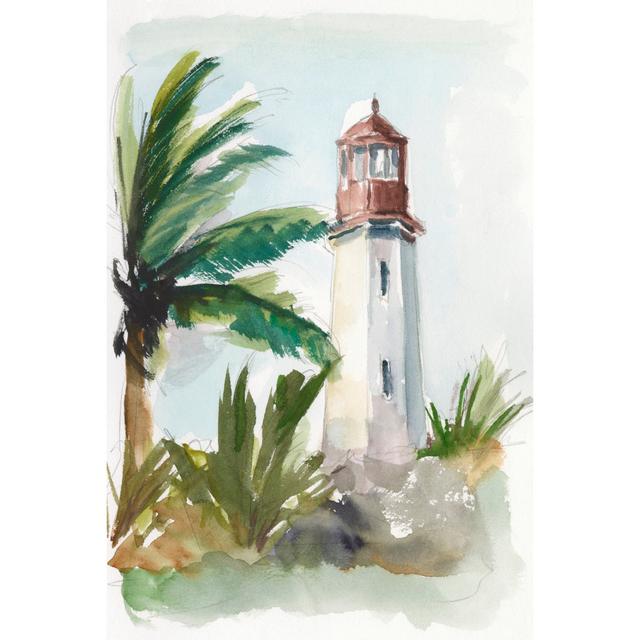 Tropical Lighthouse I - Wrapped Canvas Painting Longshore Tides Size: 46cm H x 30cm W x 3.8cm D on Productcaster.