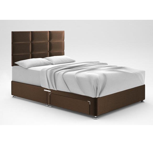 Zielke Divan Bed Base 17 Stories Colour: Mushroom, Size: Super King (6'), Storage Type: 2 Drawers on Productcaster.