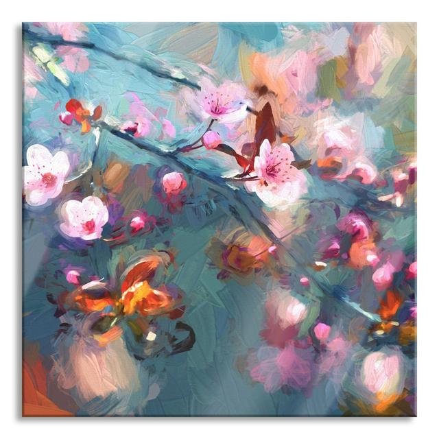 Exotic Sakura Blossoms - Unframed Photograph on Glass Ophelia & Co. Size: 70cm H x 70cm W x 0.4cm D on Productcaster.