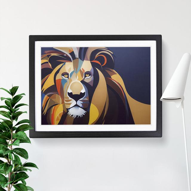 Intense Lion - Picture Frame Graphic Art Metro Lane Frame Colour: Black, Size: 25cm H x 34cm W x 2cm D on Productcaster.