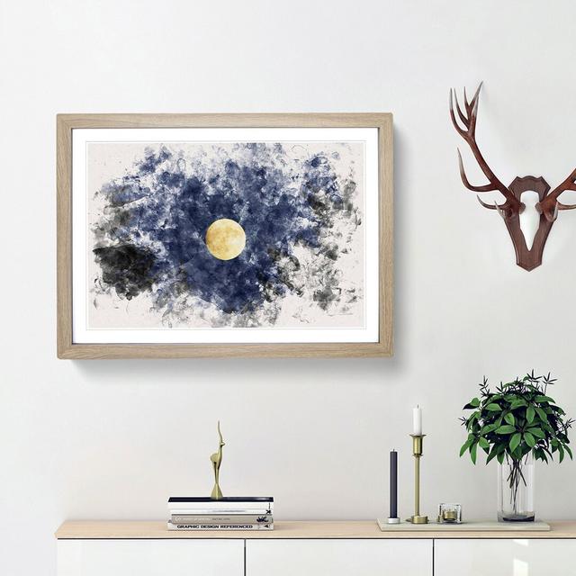 Moon Through the Trees - Picture Frame Graphic Art Print East Urban Home Size: 45cm H x 63cm W x 2cm D, Frame Option: Oak Framed on Productcaster.