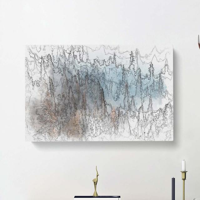 Misty Forest in Banff Canada in Abstract - Wrapped Canvas Graphic Art Print East Urban Home Size: 35cm H x 50cm W x 3cm D on Productcaster.