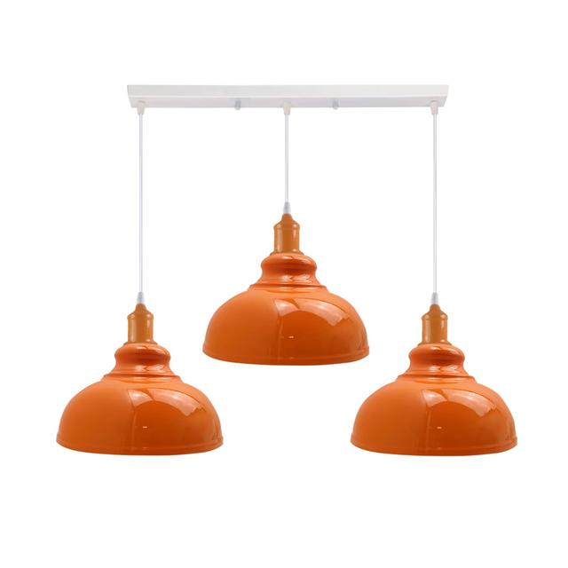 3 - Light Silver Kitchen Island Pendant Breakwater Bay Bulb Included: Yes, Shade Colour: Orange on Productcaster.