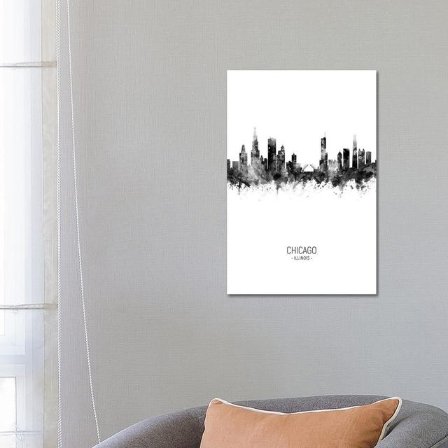 Chicago Illinois Skyline Portrait Black and White by Michael Tompsett - Wrapped Canvas Graphic Art ClassicLiving Size: 66.04cm H x 45.72cm W x 1.91cm on Productcaster.