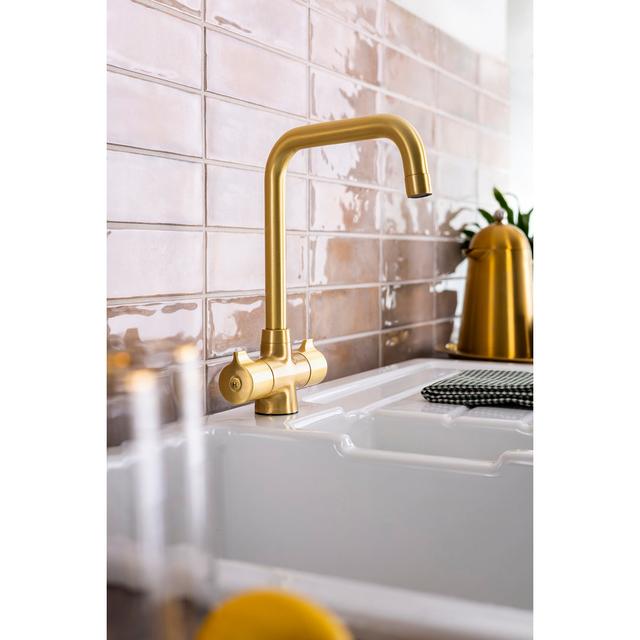 Abode Crescendo Kitchen Faucet Abode Finish: Brushed Brass on Productcaster.