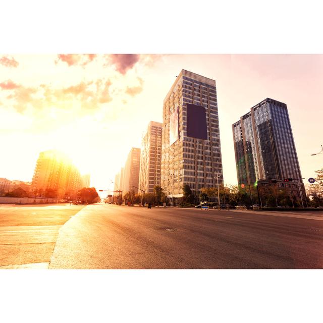 Office Buildings At Sunset by Zhudifeng - Wrapped Canvas Print 17 Stories Size: 30cm H x 46cm W on Productcaster.