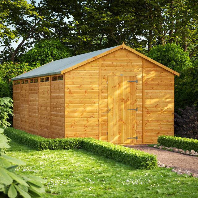 10.4 ft. W x 20.4 ft. D Solid Wood Tongue & Groove Steep Slope Garden Shed POWERSHEDS on Productcaster.