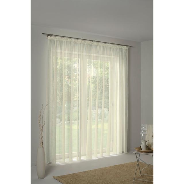 Gardine Manuela, halbtransparent mit Faltenband 1:3 Wirth Curtain Colour: Beige, Panel Size: Width 245cm x height 600cm on Productcaster.