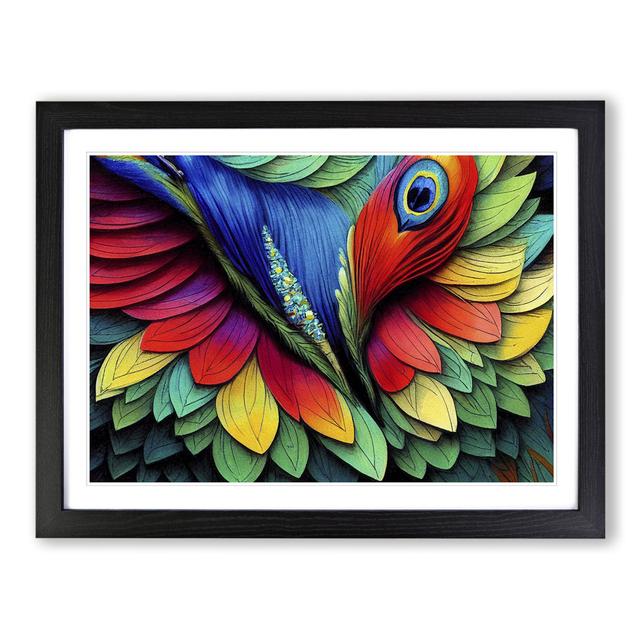 Boundless Bird Feathers Abstract - Picture Frame Graphic Art 17 Stories Frame Colour: Black Framed, Size: 25cm H x 34cm W x 2cm D on Productcaster.