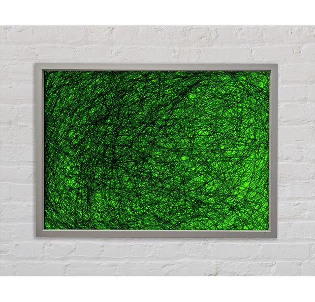 Space Matter Green Framed Print Ivy Bronx Size: 118.9cm H x 141.4cm W x 3.3cm D, Format: White Framed Canvas on Productcaster.