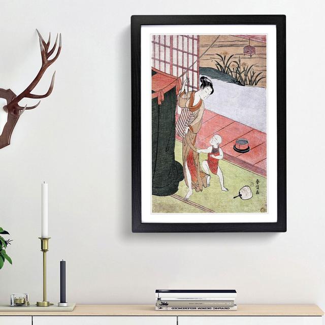 Mother & Son by Harunobu Suzuki - Picture Frame Painting Print East Urban Home Size: 65cm H x 48cm W x 2cm D, Frame Option: Black Framed on Productcaster.