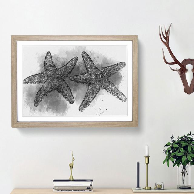 Two Starfish in Abstract - Picture Frame Graphic Art Print East Urban Home Frame Option: Oak Framed, Size: 48cm H x 65cm W x 2cm D on Productcaster.