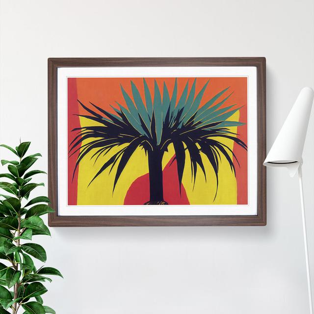 Abstract Palm Tree - Picture Frame Graphic Art Bay Isle Home Size: 46cm H x 64cm W x 2cm D, Frame Colour: Walnut on Productcaster.