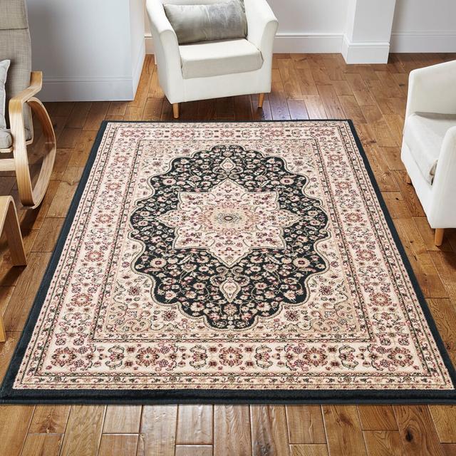 Albers Oriental Machine Woven Cream/Black Area Rug Three Posts Rug Size: Runner 80 x 300cm on Productcaster.