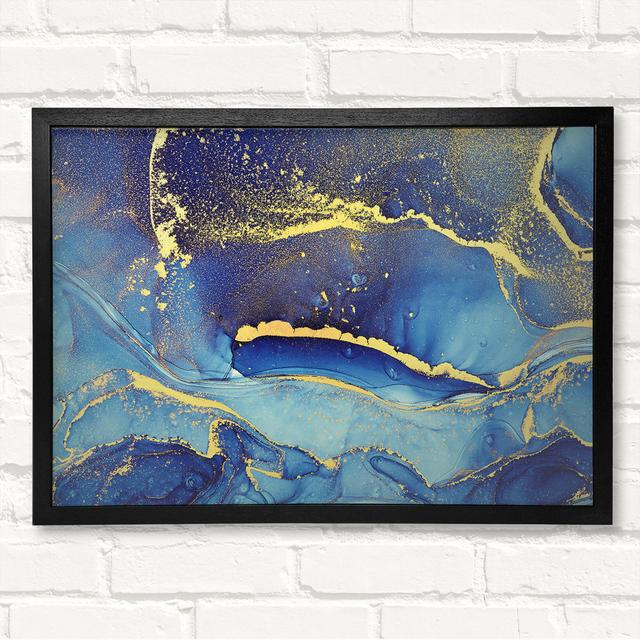 Deep Blueness Of Life Glitter Framed Print Metro Lane Size: 42cm H x 59.7cm W on Productcaster.