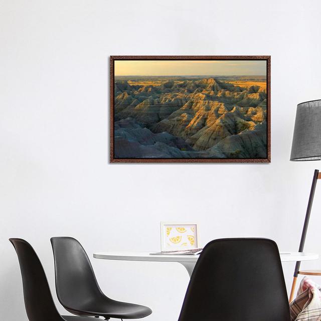 White River Overlook Showing Sandstone Striations And Erosional Features Badlands National Park SD by Tim Fitzharris - Gallery-Wrapped Canvas Giclée o on Productcaster.